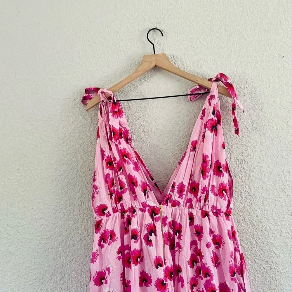 Banjanan Pink Floral Maxi Dress with Fuchsia Flowers - Picture 12 of 16